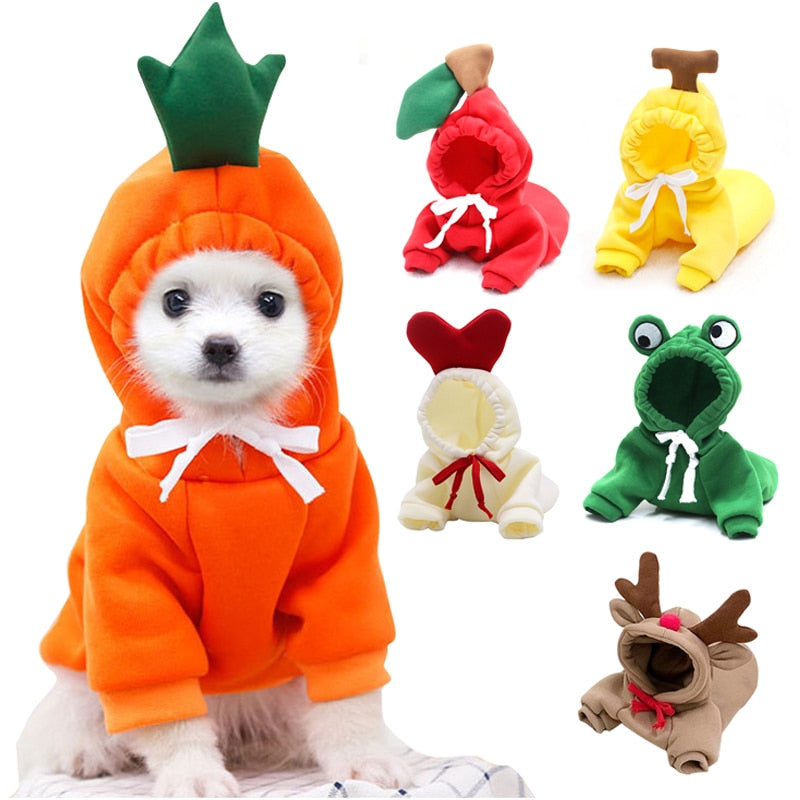 Sudaderas con capucha para mascotas de frutas