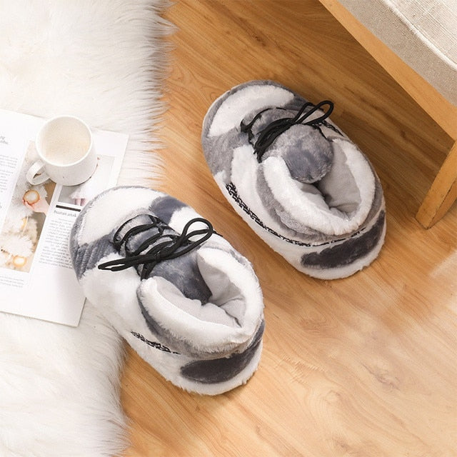 Pantuflas de algodón para el hogar cálidas con parodia de invierno