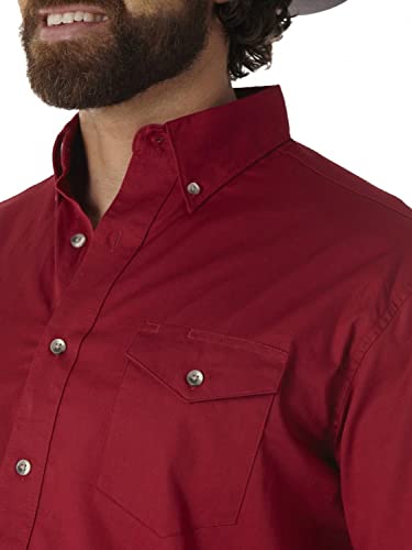 Wrangler mens Painted Desert Two Pocket Long Sleeve Work button down shirts, Red, X-Large US