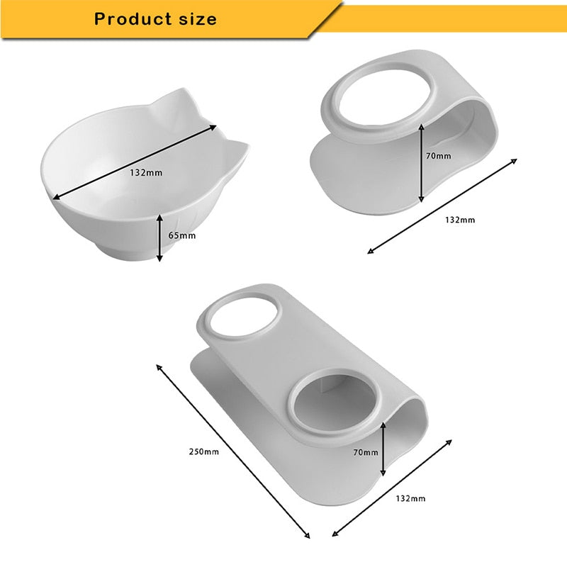 Cuenco doble para gatos para mascotas con soporte elevado