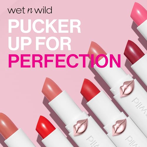 Wet n Wild Lipstick Mega Last High-Shine Lipstick Lip Color Maquillaje, Rosé And Slay