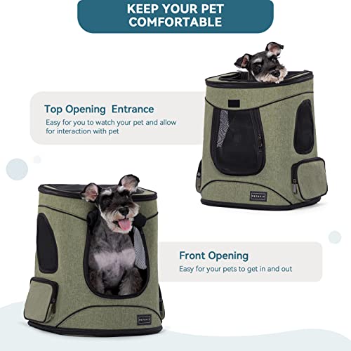 Petsfit Mochila porta mascotas con diseño de cojín de cintura mejorado para adaptarse mejor a la cintura, adecuado para perros pequeños y medianos, gatos y conejos de hasta 18 libras