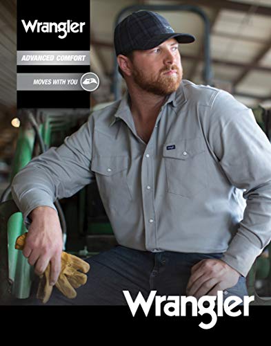 Wrangler Camisas con botones Premium Performance Advanced Comfort Workshirt para hombre, Cemento, Mediano EE. UU.
