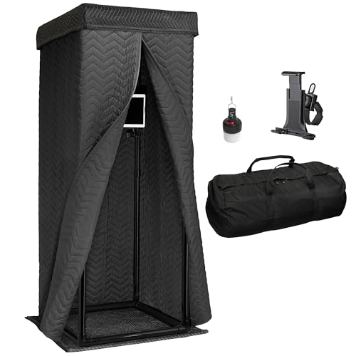 Snap Studio Ultimate Vocal Booth - #1 Recommended Portable Recording Booth for Dry, Echo-Free Vocals - 80% Reverb Reduction, 360° Sound Isolation, Thickest Sounds Blankets Available
