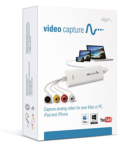 Elgato Video Capture - Dispositivo de tarjeta de captura USB 2.0, fácil de usar, convierte analógico a digital, con adaptador VHS VCR TV a DVD, para Mac, Windows o iPad