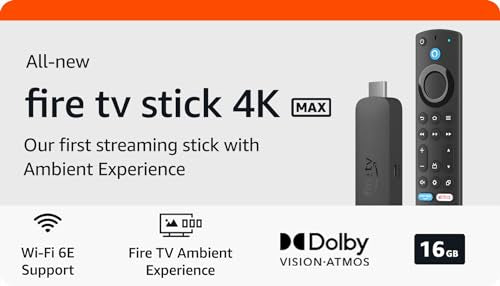 All-new Amazon Fire TV Stick 4K Max streaming device, supports Wi-Fi 6E, free & live TV without cable or satellite