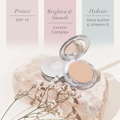 PÜR Beauty 4-in-1 Pressed Mineral Makeup SPF 15 Powder Foundation with Concealer & Finishing Powder- Medium to Full Coverage Foundation- Mineral-Based Powder- Cruelty-Free & Vegan Friendly, Light