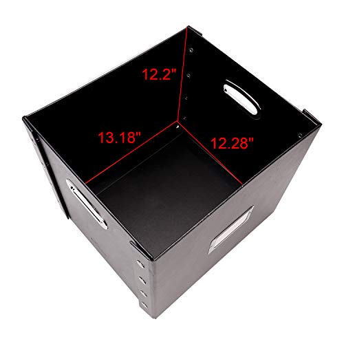 Snap-N-Store Caja de almacenamiento de discos de vinilo - 12" - Paquete de 2 - Caja con capacidad para 75 álbumes de vinilo - Negro
