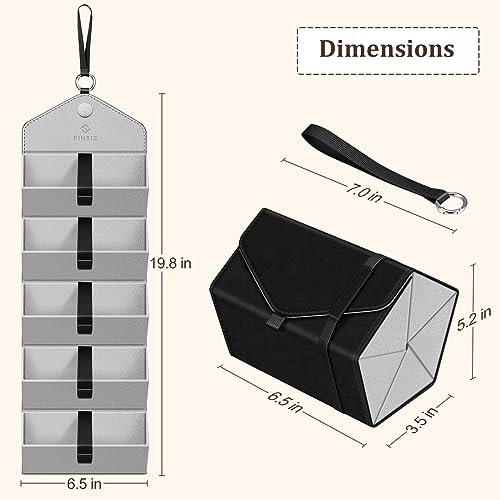 Fintie Sunglasses Organizer Travel Case, 5 Slot Foldable Eyeglasses Holder Box Eyewear Storage, Vintage Black