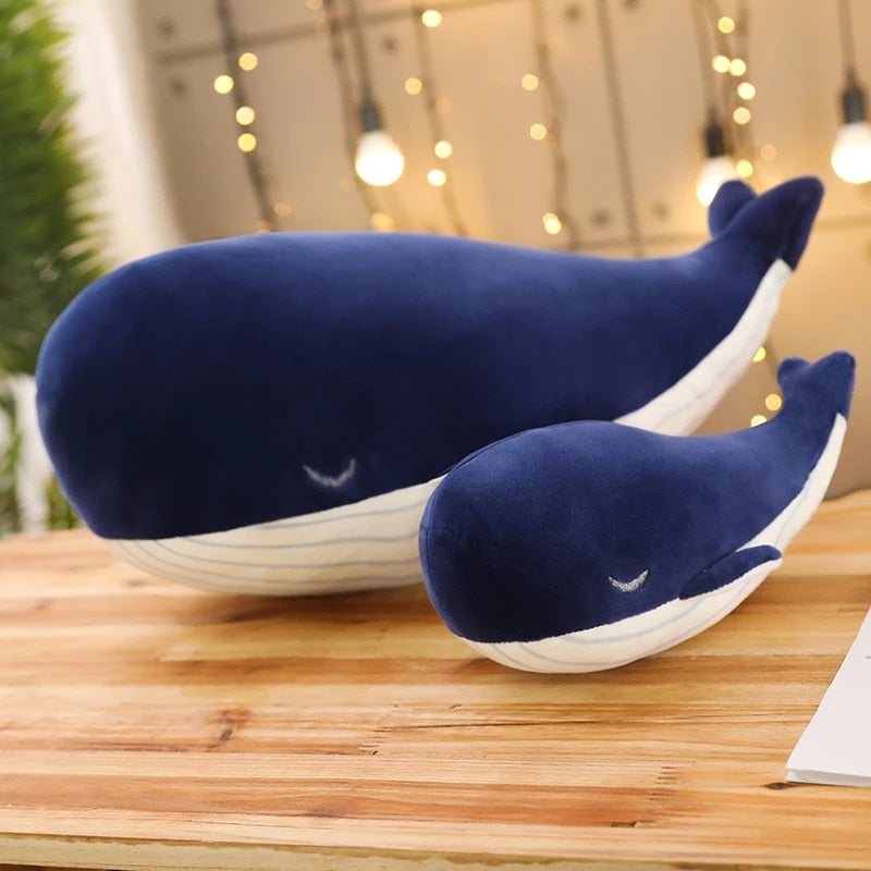 Peluches suaves de ballena azul