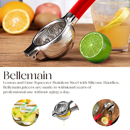 Bellemain Citrus Juicer | Metal Lemon Squeezer | Lime and Lemon Juicer Stainless Steel with Silicone Handles | Manual Juicer, Citrus Squeezer, Hand Held Juicer | Bar Juicer for Bartender Accessories