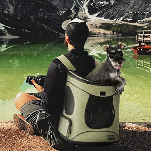 Petsfit Pet Backpack Carrier with Upgrade Waist Cushion Design to Better Fit The Waist, Suitable for Small and Medium Dogs Cats, and Rabbits up to 18 Pounds