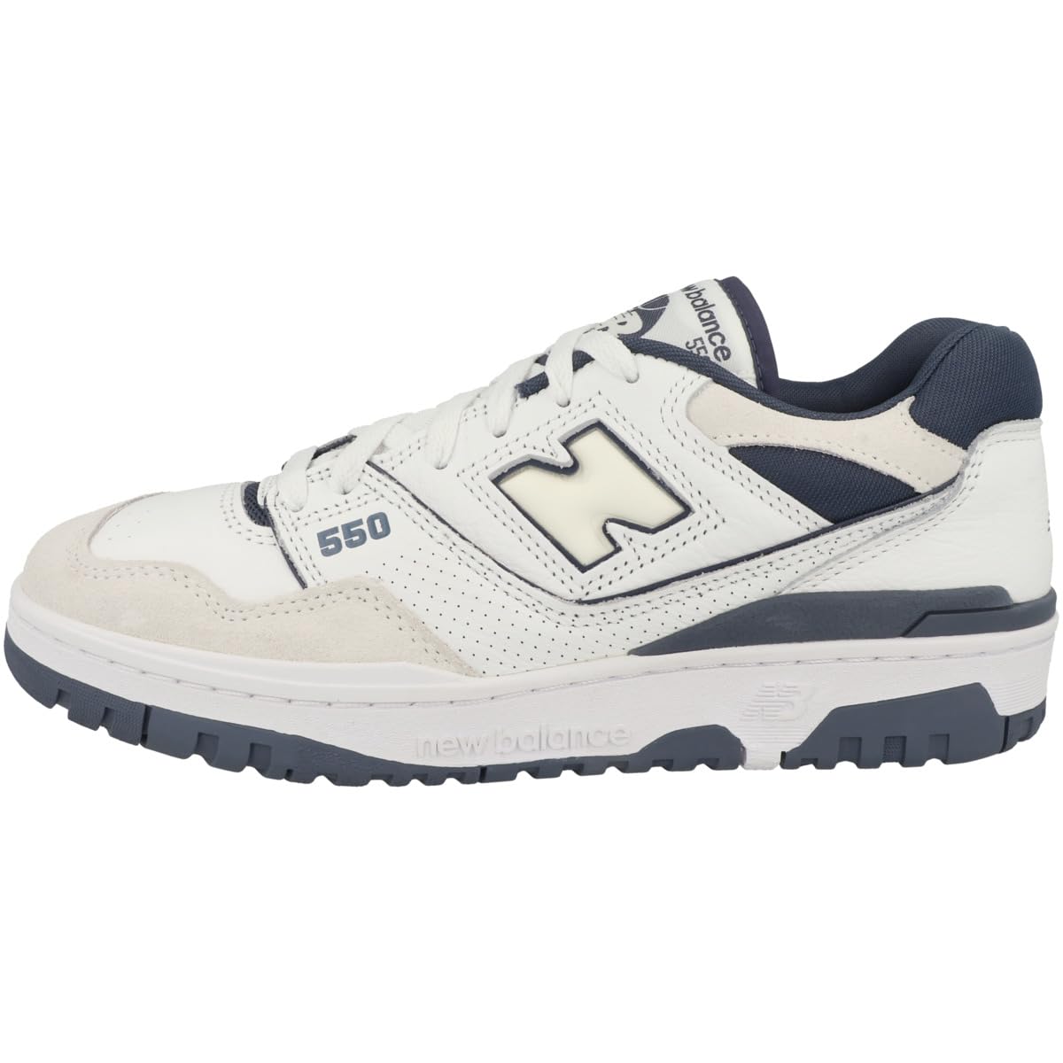 New Balance BB550 Zapatillas para hombre, blanco/azul, 10 mediano EE. UU.