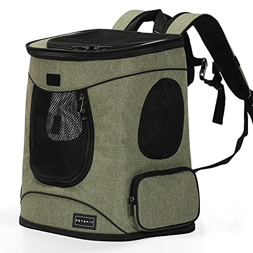 Petsfit Mochila porta mascotas con diseño de cojín de cintura mejorado para adaptarse mejor a la cintura, adecuado para perros pequeños y medianos, gatos y conejos de hasta 18 libras