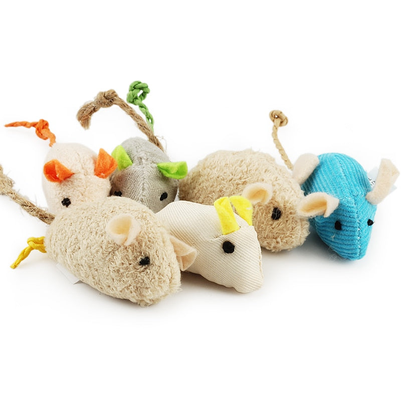 6 piezas mezclan juguetes con hierba gatera para mascotas