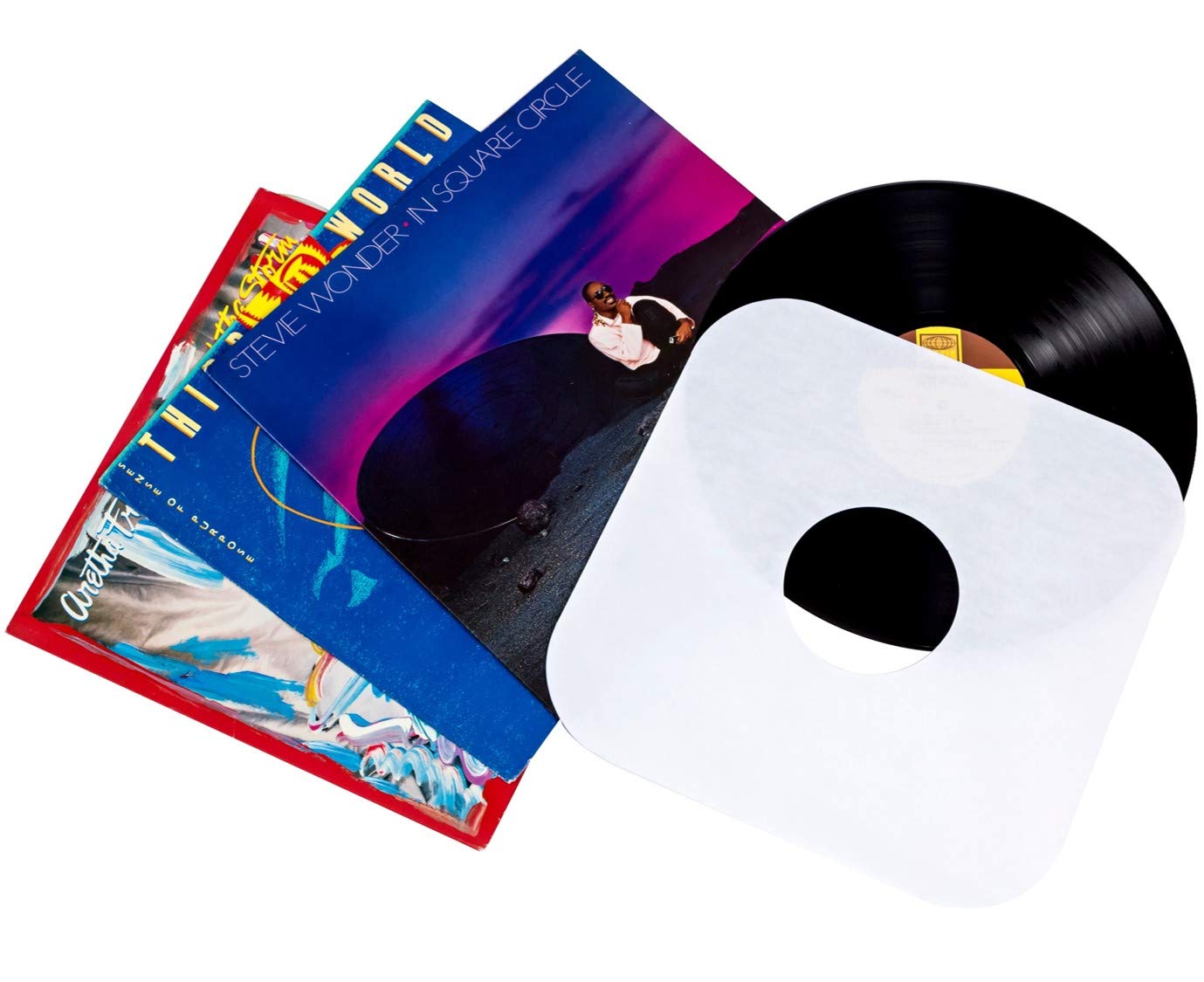 Fundas de papel interiores para discos de vinilo, cubiertas de protección premium sin ácido para álbumes LP de 12 pulgadas, paquete de 50
