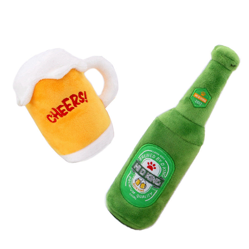 Botella de cerveza Taza Juguete para mascotas chirriante