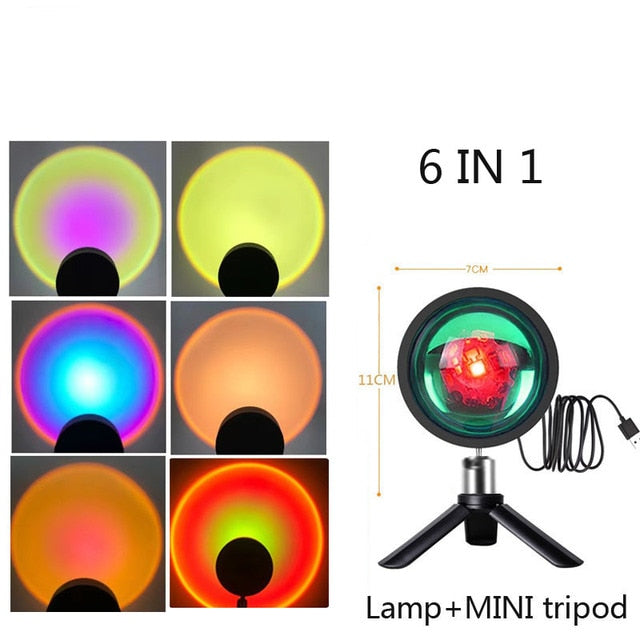 Lámpara de luz de atardecer RGB