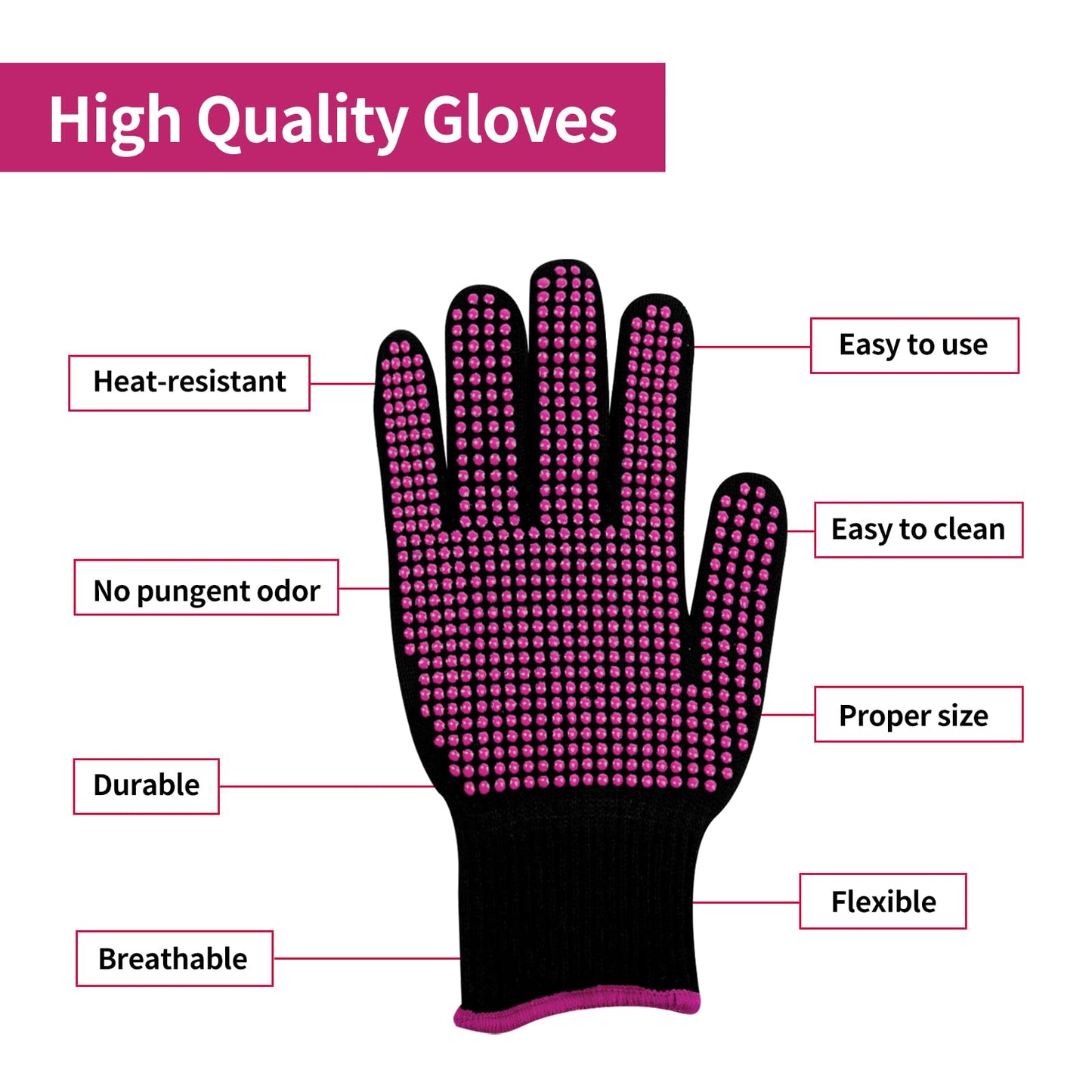 HTVRONT Guantes resistentes al calor para sublimación – 2 guantes térmicos para sublimación con protuberancias de silicona, guantes de trabajo resistentes al calor para mujeres, tamaño de ajuste universal