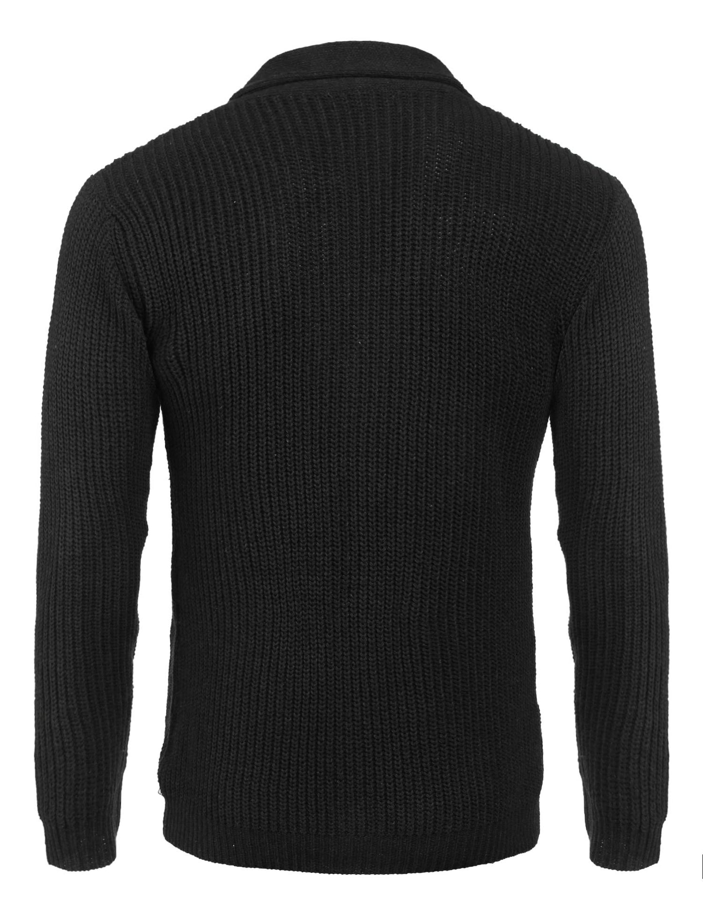 COOFANDY Men's Shawl Collar Cardigans Classic Fit Ribbed Knit Button Front Sweater with Pockets