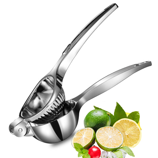 Premium Lemon Squeezer, TEZZ Large Heavy Duty Handhelp Juicer for Lemon, Stainless Steel Hand Press Citrus Juicer, Lime Squeezer Bar Tool, Manual Citrus Press