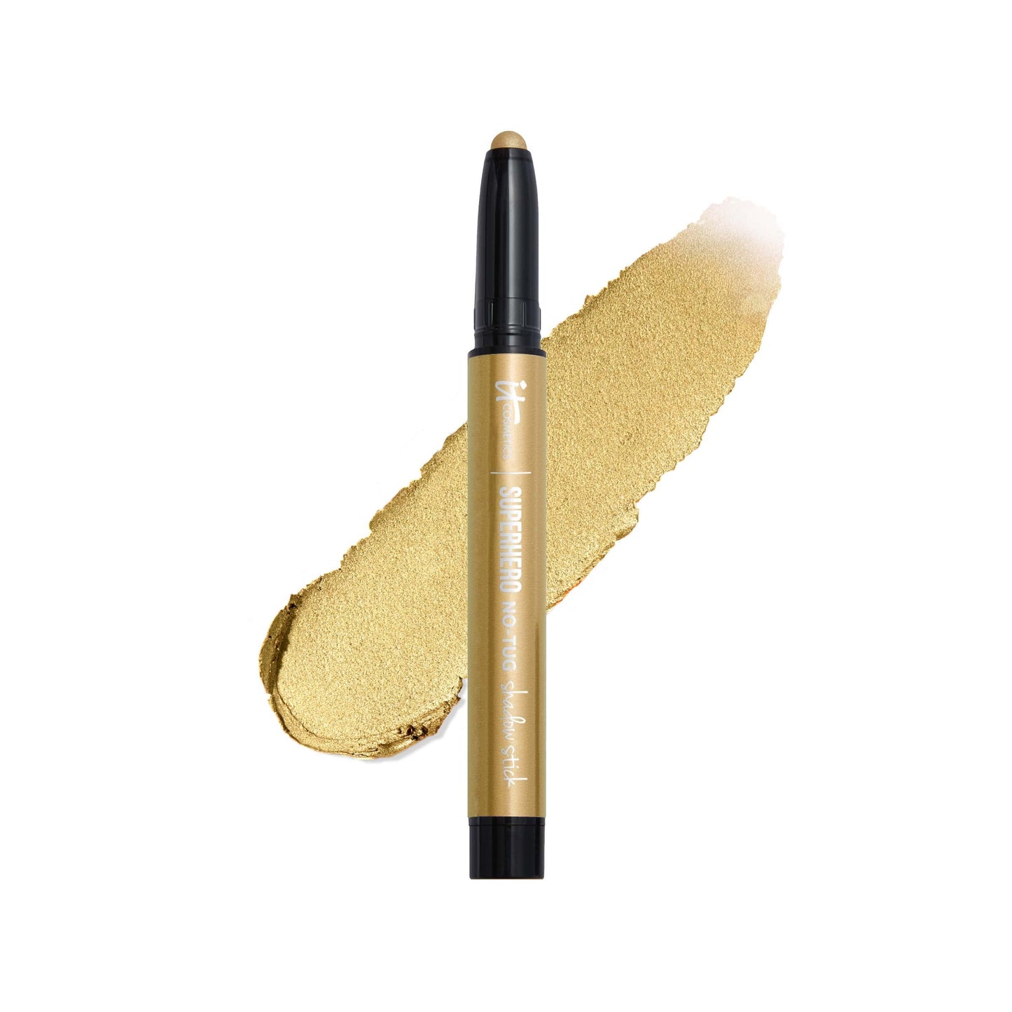 IT Cosmetics Superhero No-Tug Waterproof Eyeshadow Stick, Gallant Gold - Rich Yellow Gold - Longwear, Blendable Cream Eyeshadow with Built-In Primer - Suitable for Sensitive Eyes - 0.05 oz
