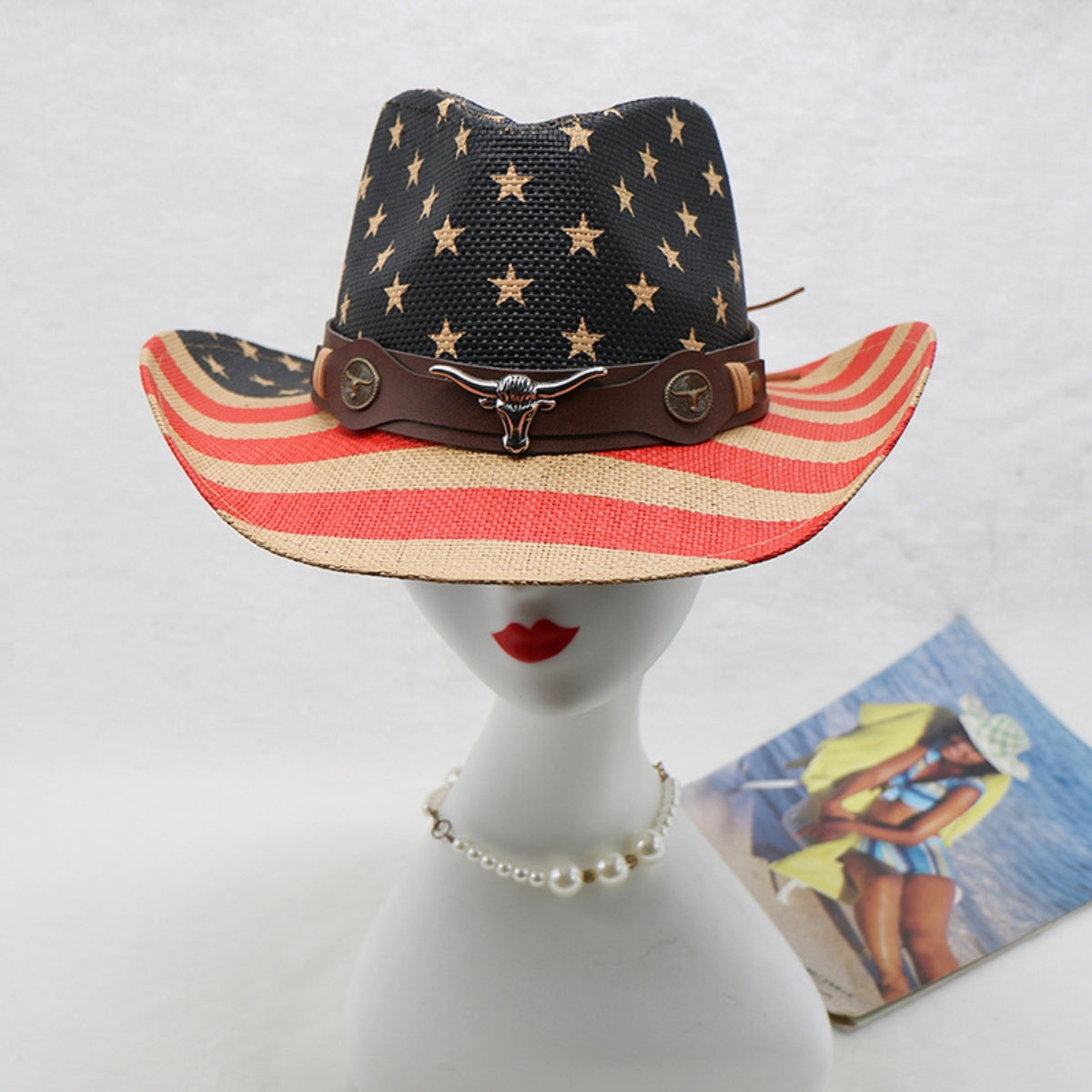 Sombrero de tela de papel con estampado de bandera de EE. UU.