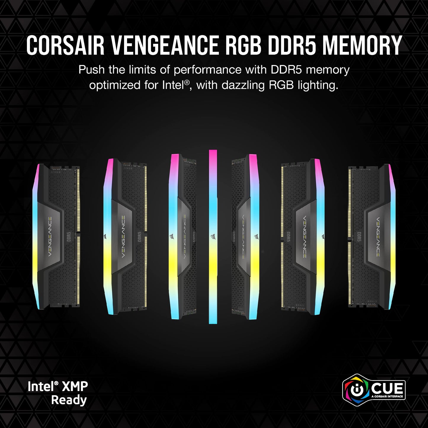 CORSAIR VENGEANCE RGB DDR5 RAM 32GB (2x16GB) 5200MHz CL40 Intel XMP iCUE Compatible Computer Memory - Black (CMH32GX5M2B5200C40)