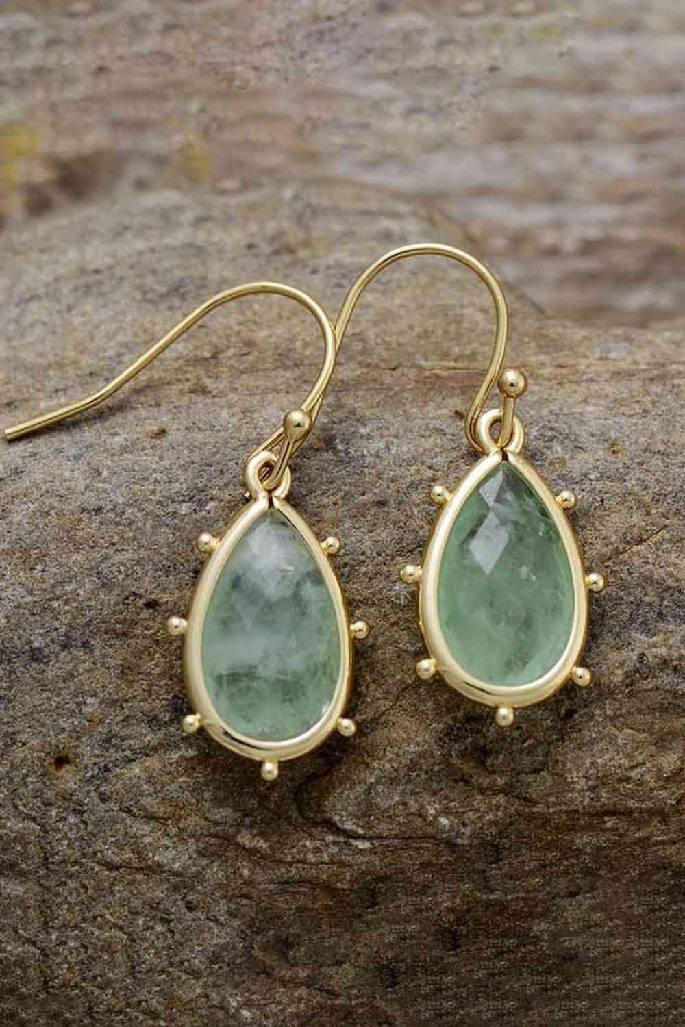 Natural Stone Teardrop Earrings