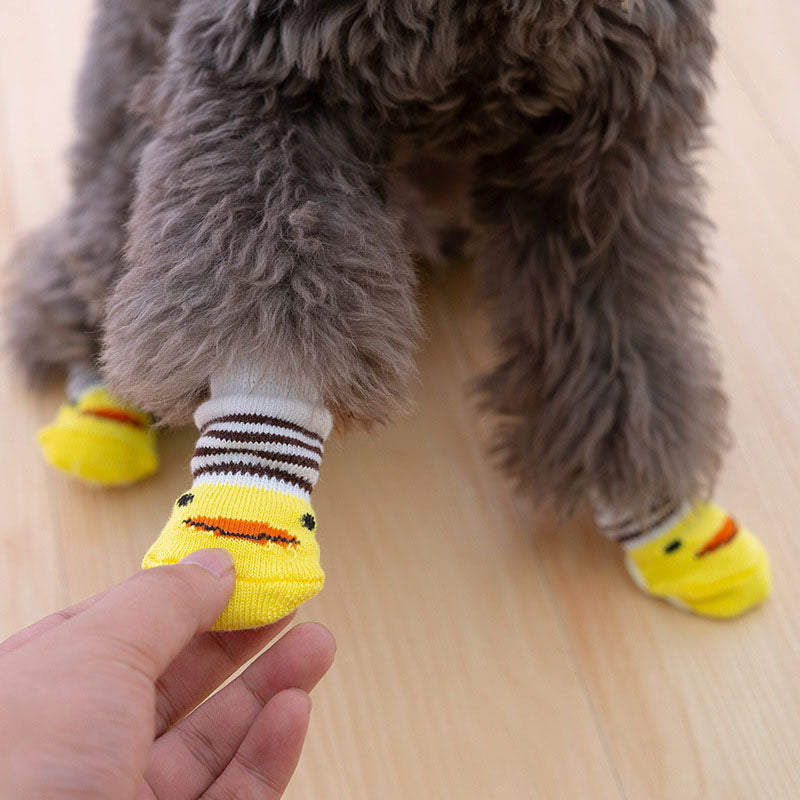 Juego de 4 piezas de calcetines tejidos para mascotas