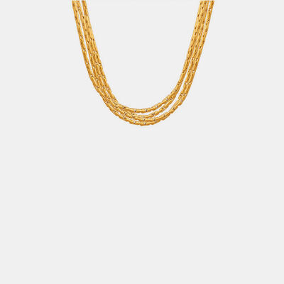Collar De Cadena De Clavícula Multicapa Chapado En Oro De 18 Quilates