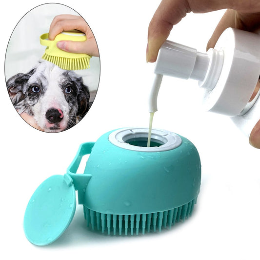 Cepillo suave para masaje de baño para mascotas