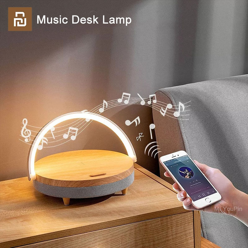 Lámpara de escritorio de música con carga inalámbrica