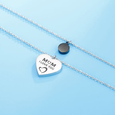 Stainless Steel Double-Layered Heart Pendant Necklace