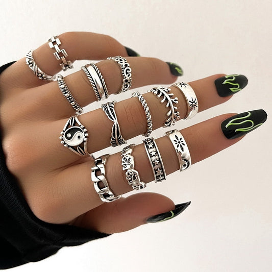 Conjunto de anillos retro boho