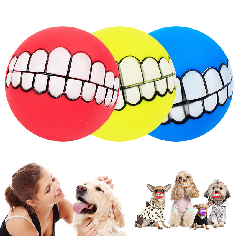 Juguetes masticables de silicona con dientes de bola para mascotas para razas grandes