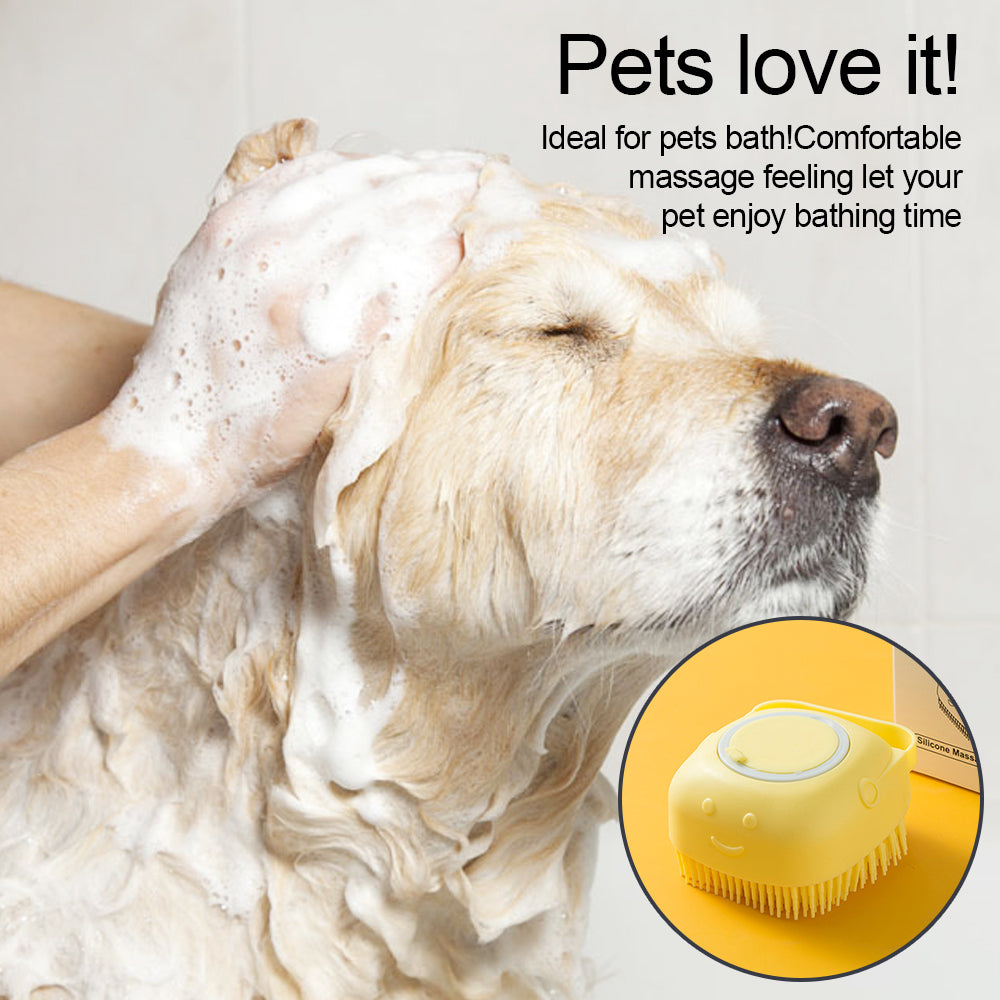 Cepillo de champú de masaje para perros de silicona suave