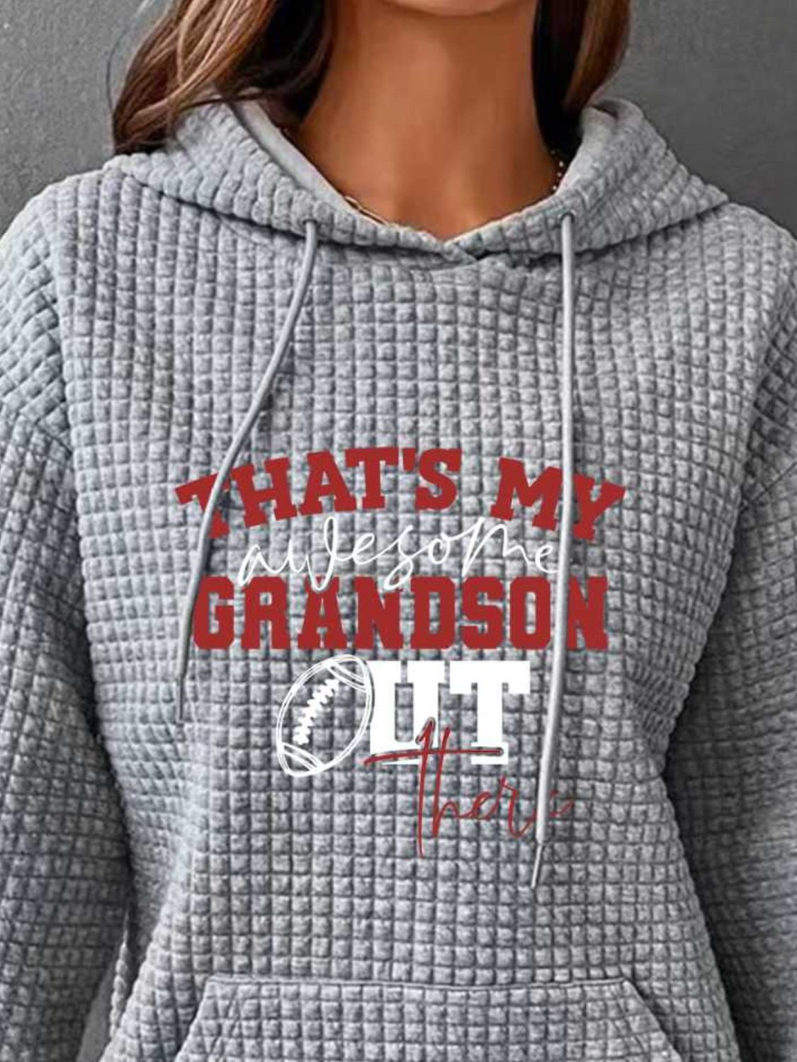 Slogan Graphic Drawstring Hoodie with Pocket