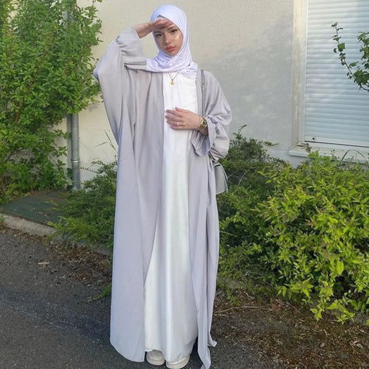 Musulmane Abaya elegante vestido de satén